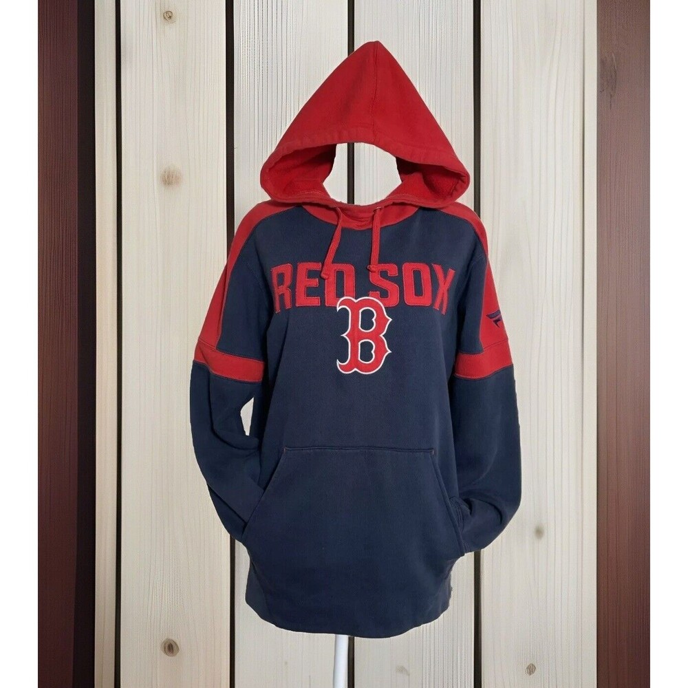 Boston Red Sox Hoodie Sweatshirt Fleece Men Embroidered Blue Front Pocket  Red S